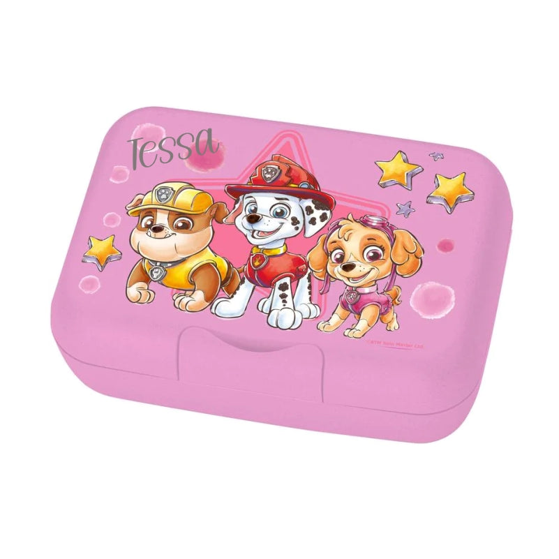 Kinder Znünibox Paw Patrol Candy L von Koziol in Pink mit Clipverschluss und personalisation