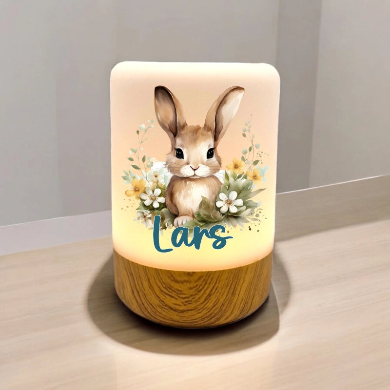 led touch nachtlicht für kinder mit süssem osterhasen motiv und namen personalisierbar