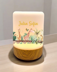 hübsche Dschungezug motiv bedruckte LED Nachtlampe fürs kinderzimmer personalisierbar mit namen