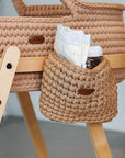 2 in 1 Babywiege & Beistellbett Mokka