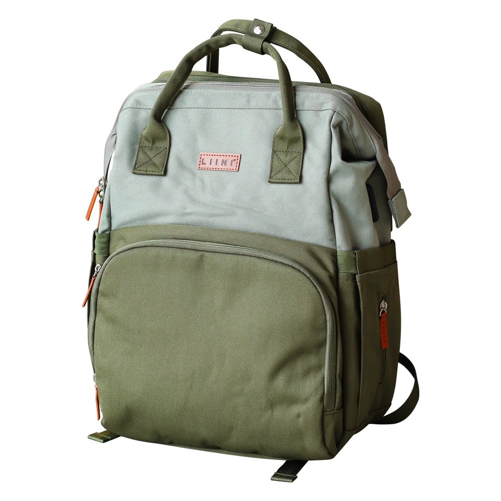 Wickelrucksack Olive Polyester aus recyceltem PET