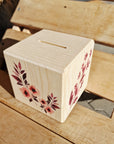 Holzspardose Blumen