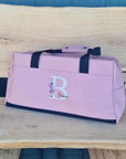 wunderschöne leder sportbag, wasserabweisend und Direkt bestickt mit Wunschbuchstaben in Flower Style und Namen