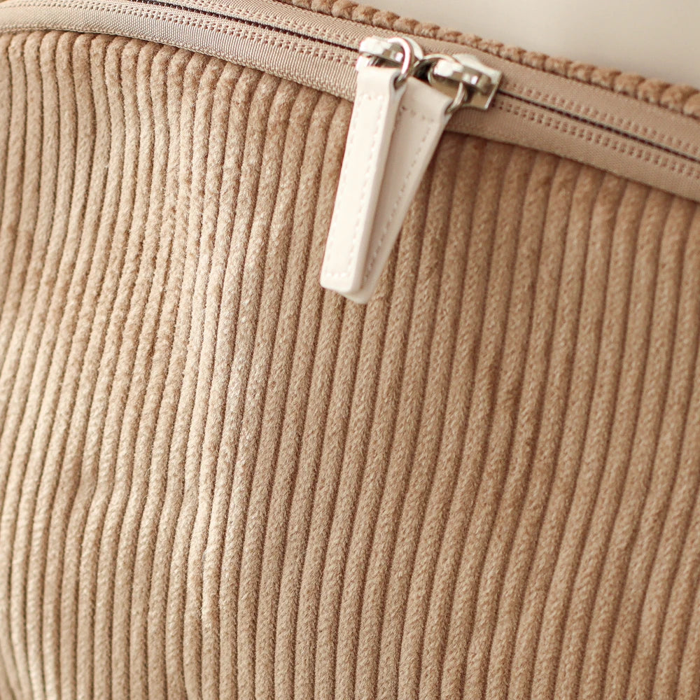 Wickelrucksack Cord in braun mit veganem Leder