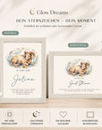 personalisierter bilderrahmen hochformat querformat vergleich sternzeichen widder kinderzimmer glow dreams geschenk mit namen