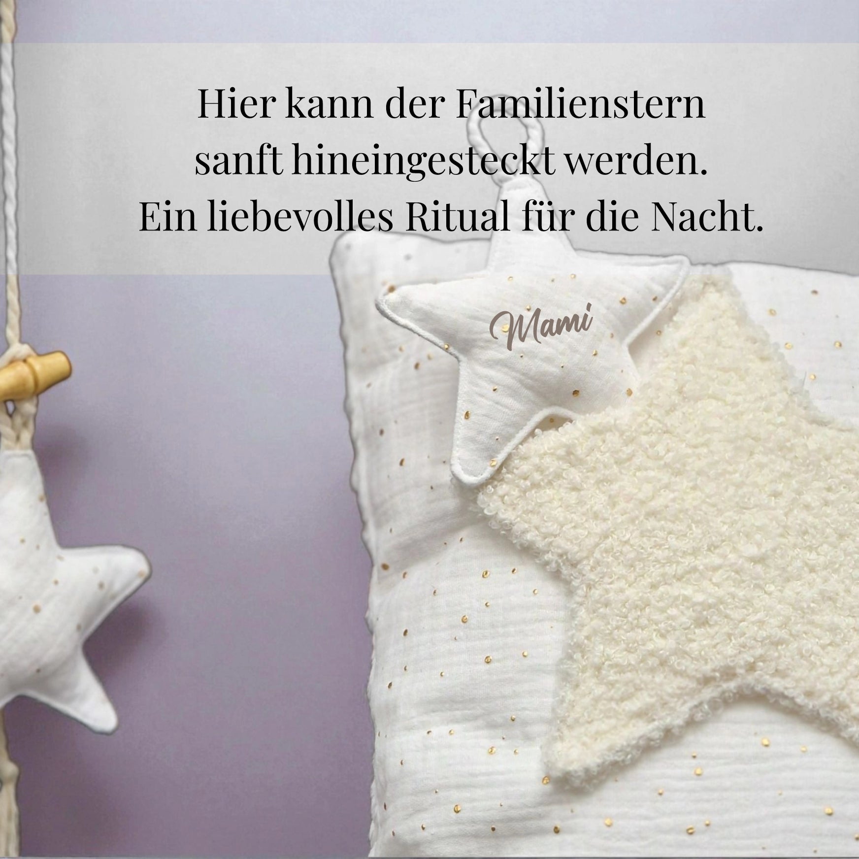 🌙 Wunschstern-Kissen mit Glow-Mond – Personalisierbar mit Namen &amp; Sternzeichen