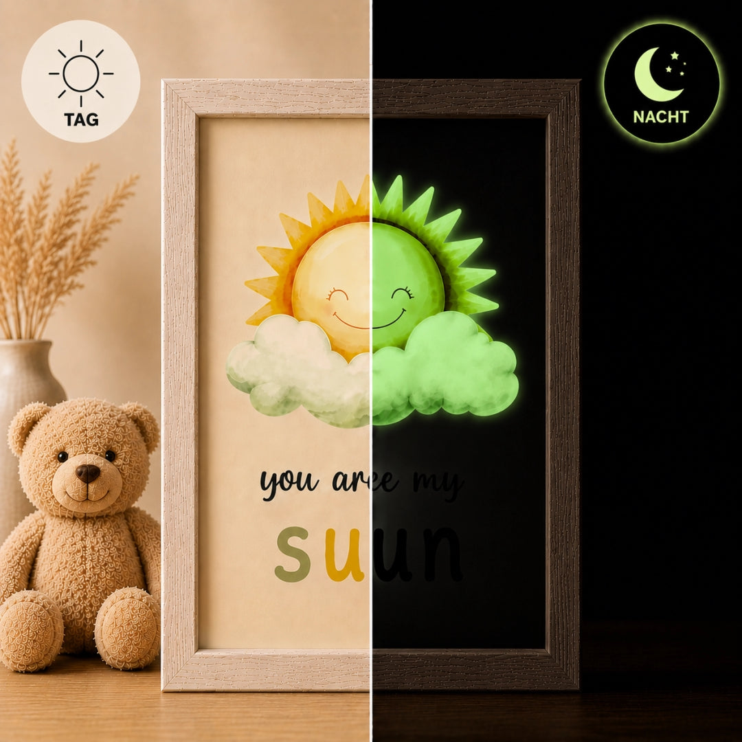 Glow Dreams Bild You are my Sun – leuchtende Kinderzimmer Bilder ohne Batterie und Strom