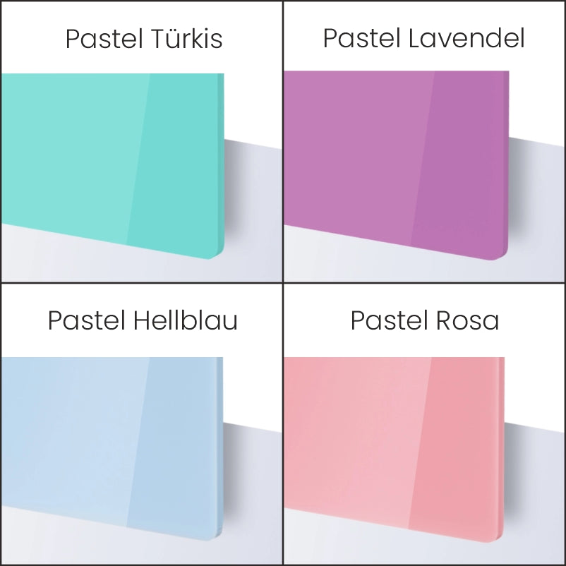 Acrylglas Auswahl Pastel Türkis, Hellblau, Lavendel, Rosa