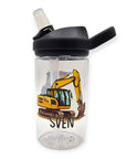camelbak clear trinkflasche mit bagger sujet und namen bedruckt