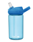 Camelbak Kinder Trinkflasche blau mit durchsichtigem Strohhalm und blauem Verschluss und Griff