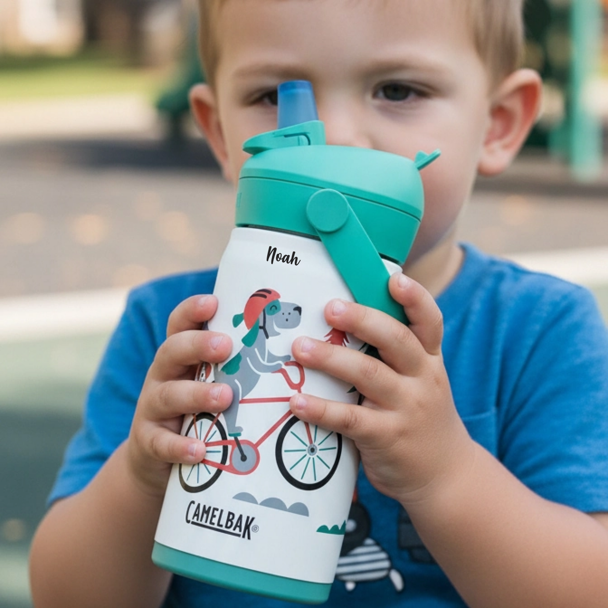 camelbak thermosflasche mit namen personalisiert und hunde motiv