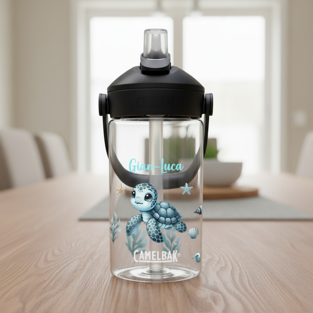 clear camelbak trinkflasche mit unterwasserwelt bedruckt