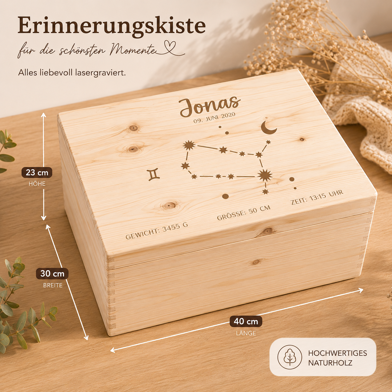 Erinnerungskiste Sternzeichen Sternenkarte