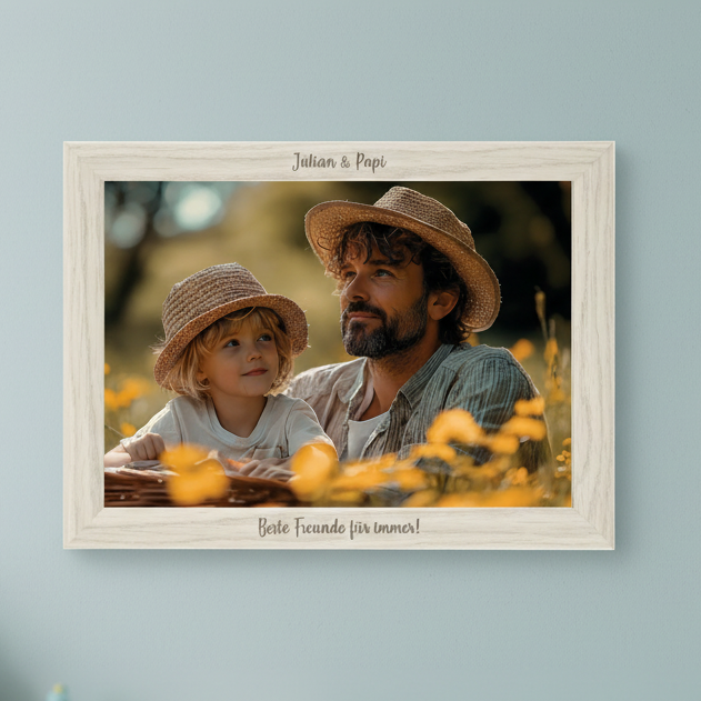 Bilderrahmen mit Fotodruck auf Glas und Personalisierung