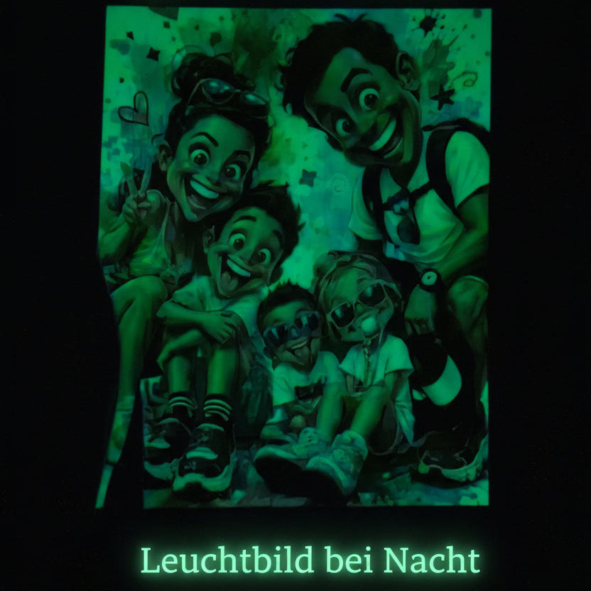 Glow Dreams Familien Portrait bei nacht
