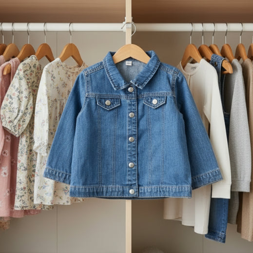 Kinder Jeansjacke mit Leo Buchstabe personalisiert
