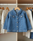 Kinder Jeansjacke mit Leo Buchstabe personalisiert