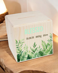Holzspardose "Jungle mit 3D Schrift"