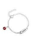Kinderarmband 925 Silber personalisiert mit Marienkäfer Anhänger