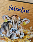 Lunchbox Edelstahl mit Holzbrett Brown Swiss & Namen personalisiert