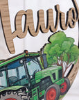 Namensschild Traktor grün mit Namen