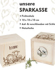 Holzspardose "Safarifreunde”