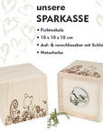 Personalisierte Holzspardose "Waldfreunde”