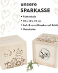 Holzspardose "Winterfreunde”
