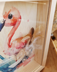 Sparkasse Holzbilderrahmen Flamingo