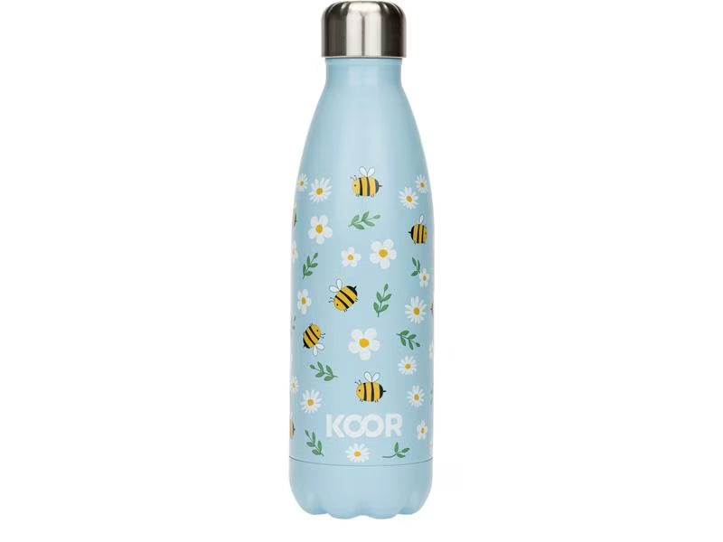 Hellblaue Koor Trinkflasche Api 500ml personalisierbar mit Namen für Kinder als Geschenk zur Einschulung
