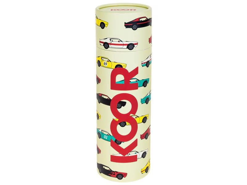 Verpackung von Gelber Koor Trinkflasche Gatti 500ml personalisierbar mit Namen für Kinder